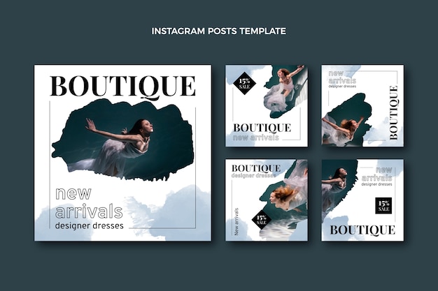 Vector watercolor boutique design template