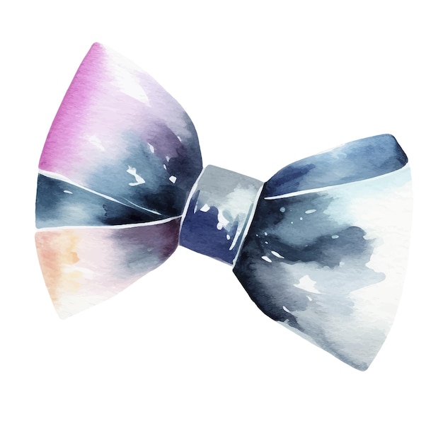 Vector watercolor bow celebration ribbons and bow collection