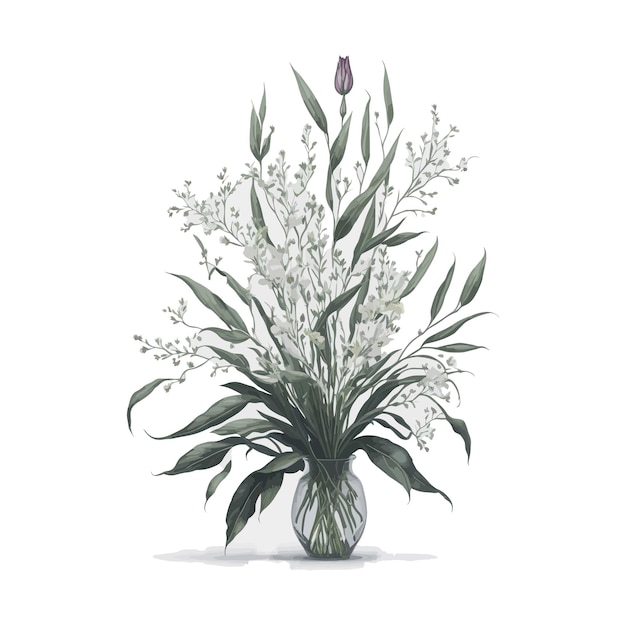 Vector watercolor brassia flower a simple vector clipart
