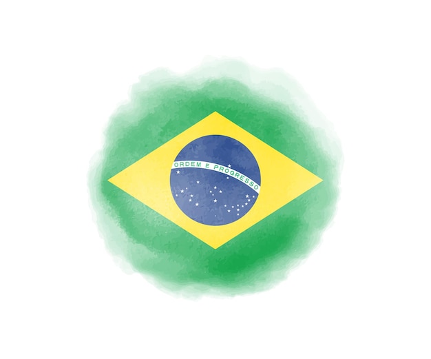 Vector watercolor brazil flag