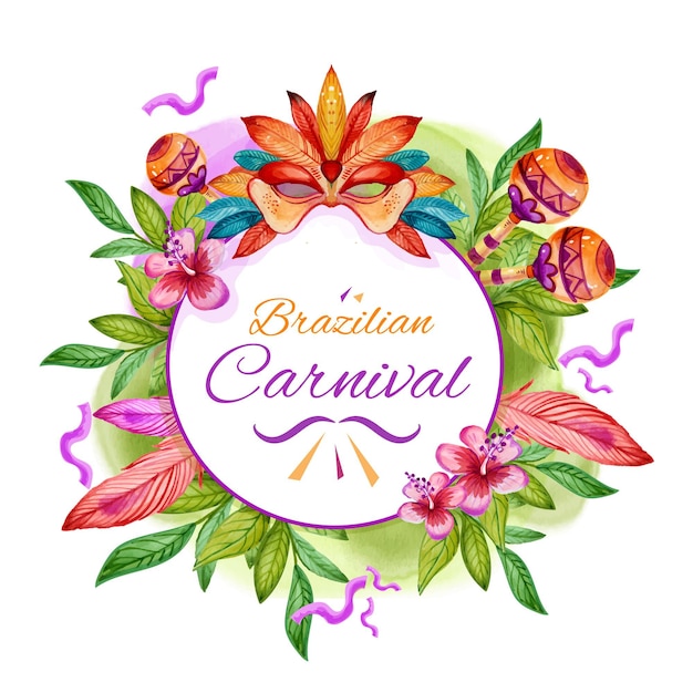 Vector watercolor brazilian carnival