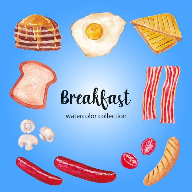 Watercolor breakfast illustration