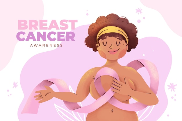 Vector watercolor breast cancer awareness month background