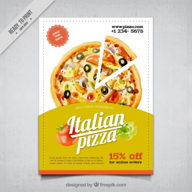 Watercolor brochure of italian food