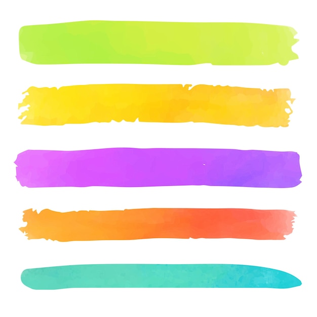 Vector watercolor brush texture pack