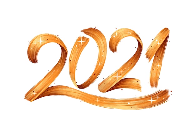 Watercolor brushstroke new year 2021 background