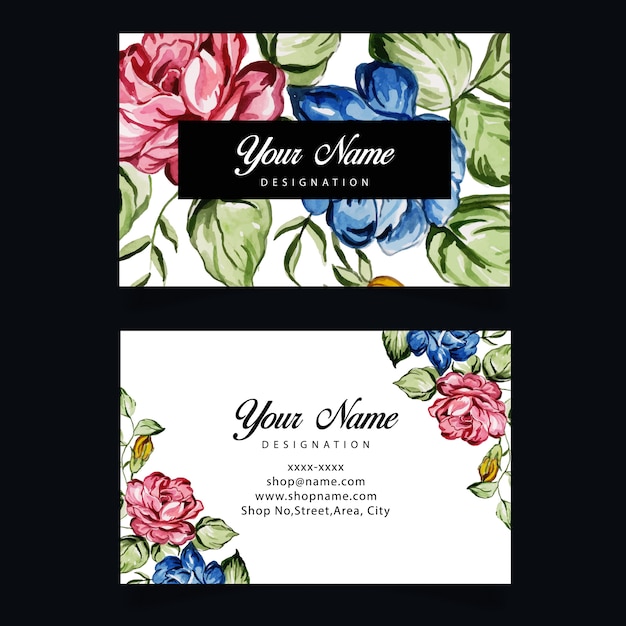 Watercolor business card template