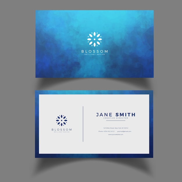 Vector watercolor business card template