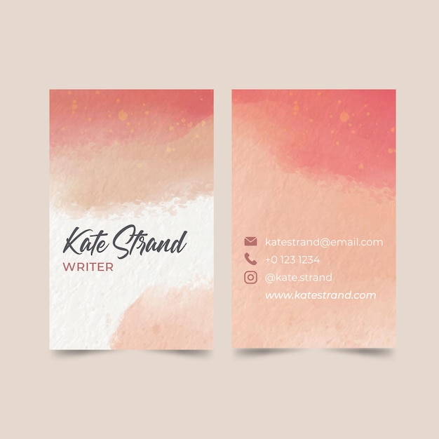 Watercolor  business card template