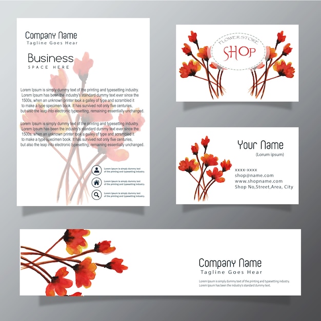 Watercolor business vector collection