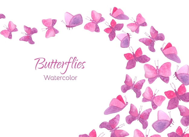 Vector watercolor  butterflies