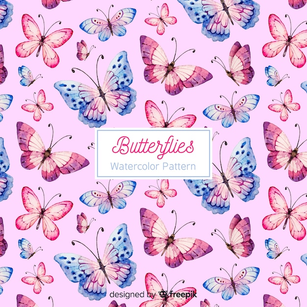 Watercolor butterfly background