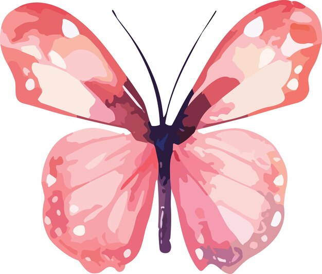 Watercolor butterfly clipart vector illustration isolated on a white background