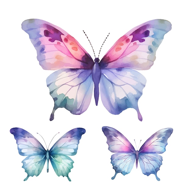 watercolor butterfly set