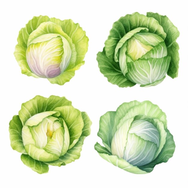 Vector watercolor cabbage vector art 2023 vegetables watercolor onions garlic clove turnip patato