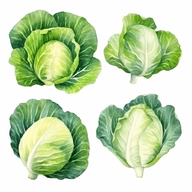 Vector watercolor cabbage vector art 2023 vegetables watercolor onions garlic clove turnip patato