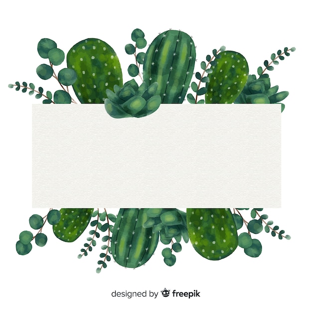 Watercolor cactus background