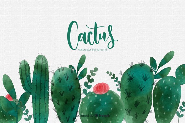 Watercolor cactus background