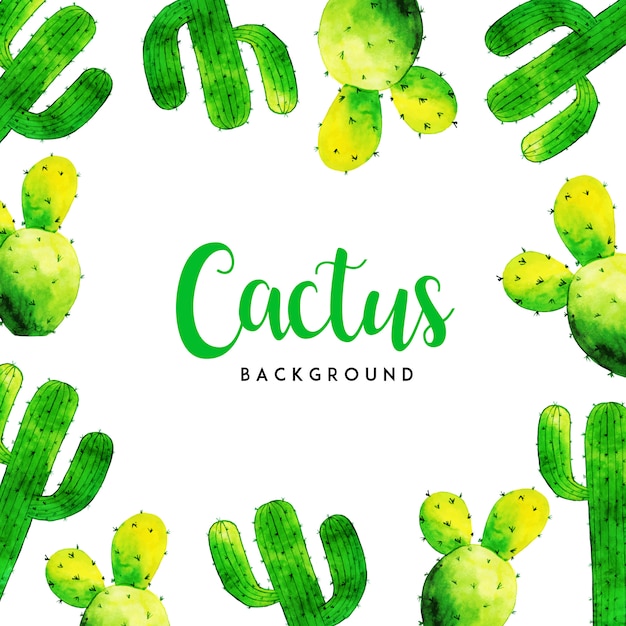 Fondo multiuso del cactus dell'acquerello