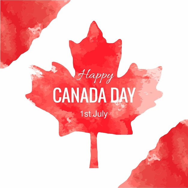 watercolor Canada day illustration