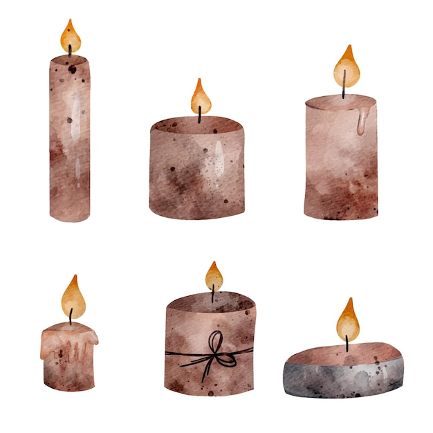 Watercolor Candle Illustration