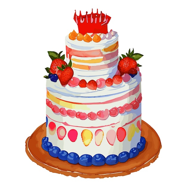 Watercolor Candy Cake Clipart Design