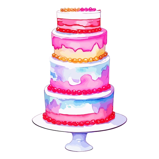 Watercolor candy cake clipart design