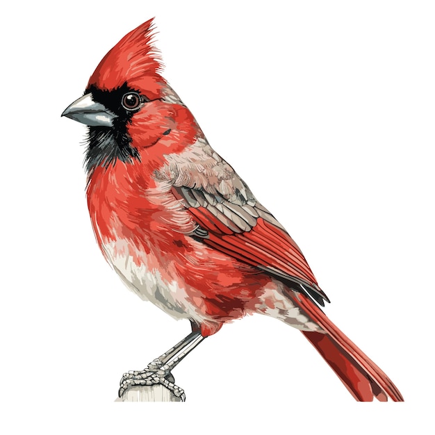 Вектор Иллюстрация акварельной кардинальной птицы