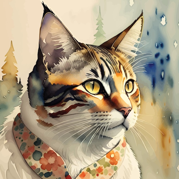 Watercolor cat