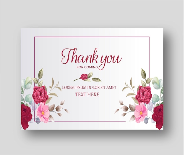 Watercolor cherry blossom invitation card set