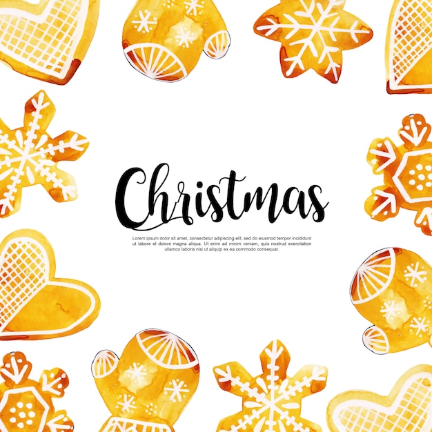 Watercolor christmas background