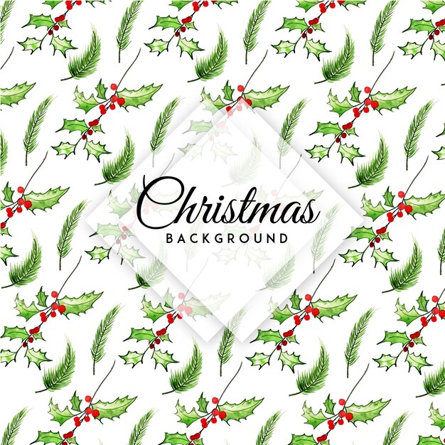 Watercolor christmas background