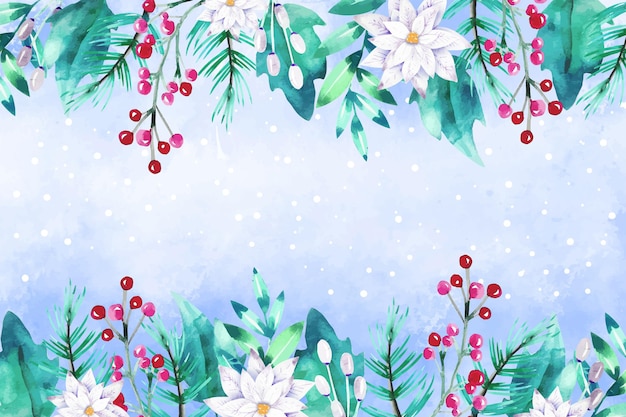 Vector watercolor christmas background