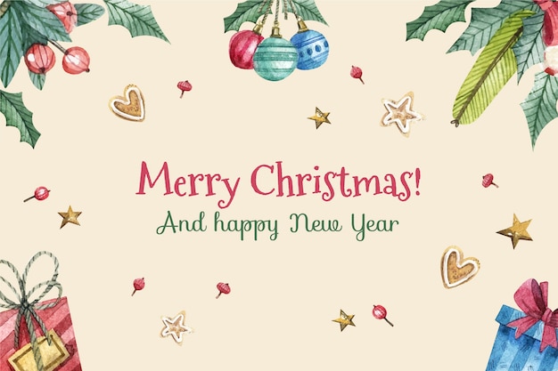 Watercolor christmas background