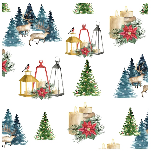 Watercolor christmas background