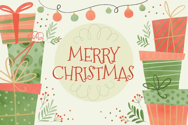 Watercolor christmas background