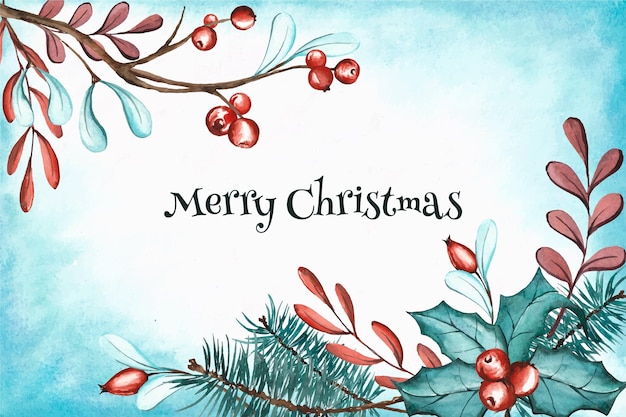 Watercolor christmas background