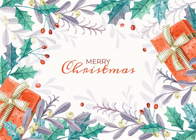 Watercolor christmas background