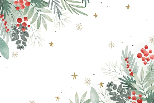 Vector watercolor christmas background