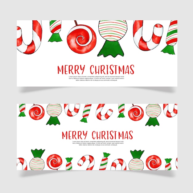 Watercolor Christmas Banner Template