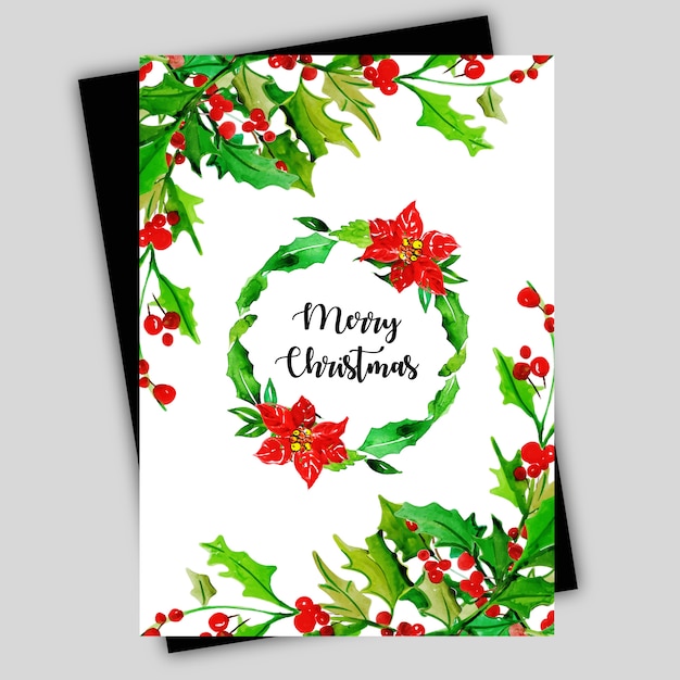 watercolor christmas brochure template