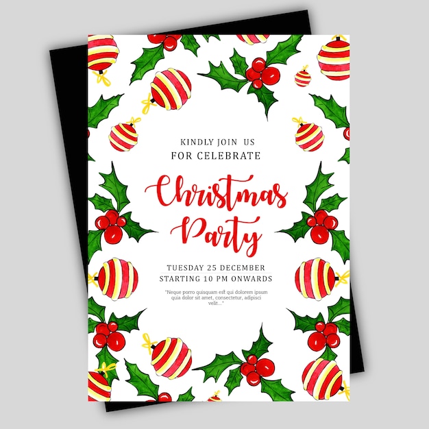 Watercolor Christmas Brochure Template