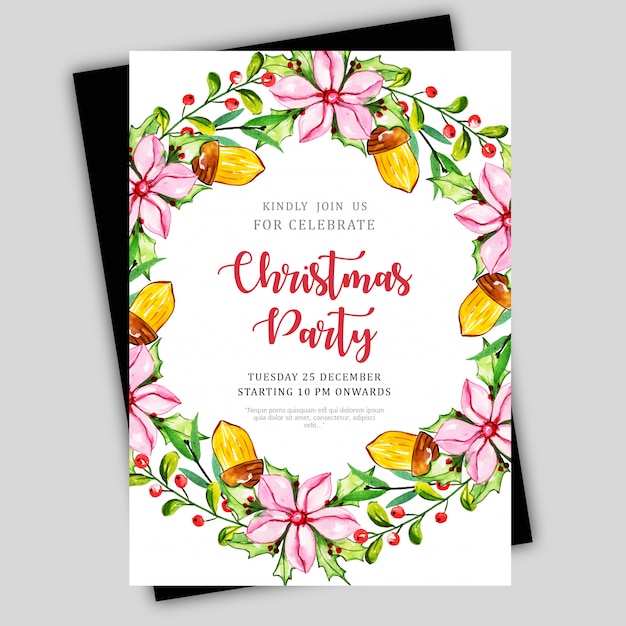 Watercolor Christmas Brochure Template