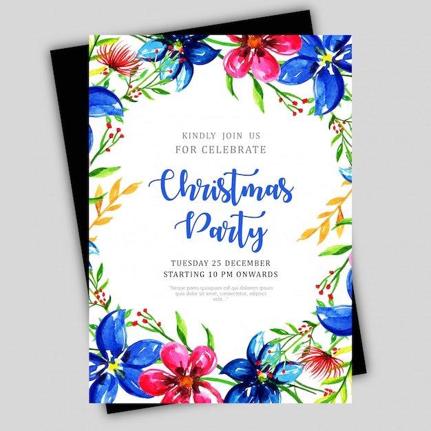 Vector watercolor christmas brochure template