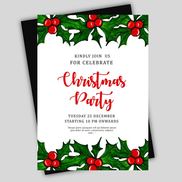 Vector watercolor christmas brochure template