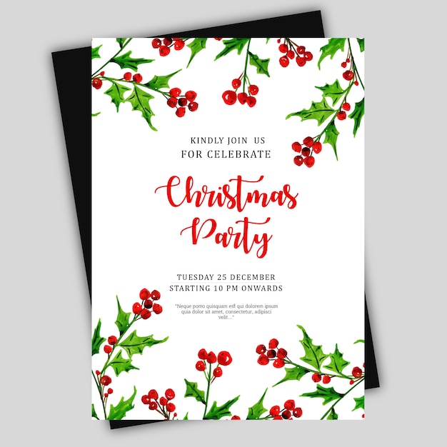 Watercolor Christmas Brochure Template