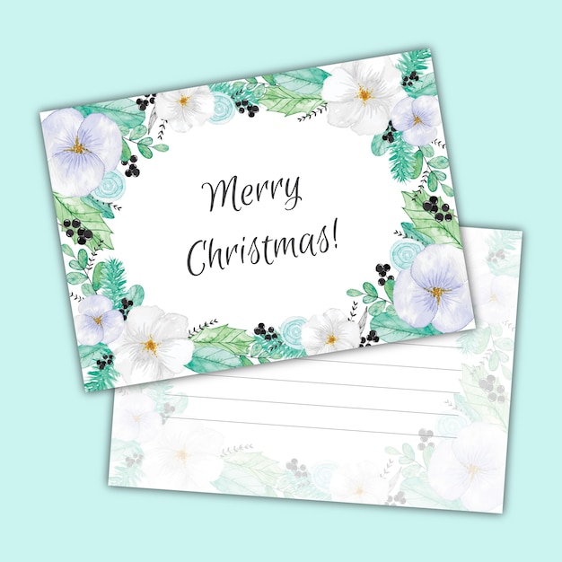 Vector watercolor christmas card