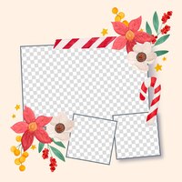 Vector watercolor christmas collage template