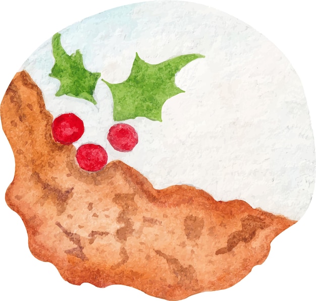 Vector watercolor christmas cookies