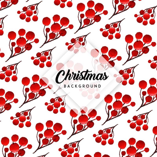 Watercolor christmas floral background